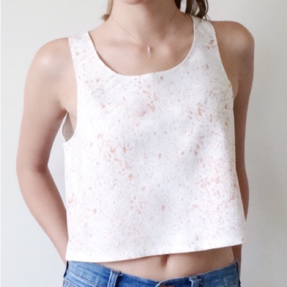 Argaman & Defiance Saw Silk Crop Tank Top - NWT